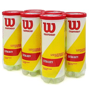 PACK DE BOLAS DE TÊNIS WILSON CHAMPIONSHIP EXTRA DUTY TB3 – 6 TUBOS