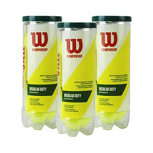 PACK DE BOLAS DE TÊNIS WILSON CHAMPIONSHIP REGULAR DUTY TB3 – 3 TUBOS