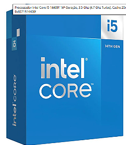 Processador Intel Core I5 14400f 14ª Geração, 3.5 Ghz (4.7 Ghz Turbo), Cache 20mb, 10 Núcleos, 16 Threads, Lga1700, S/ Vídeo Integrado - Bx8071514400f