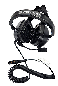 Fone de ouvido Motorola PMLN8085A com microfone boom, protetores auriculares duplos e redução de ruído de 24 dB - GCAI Mini para R7, série APX N e MXP600