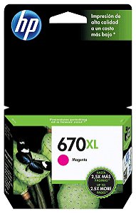 Cartucho HP 670XL Magenta - CZ119AB