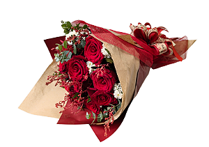 Buquê de 12 Rosas Vermelhas Importadas