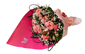 Buquê De 6 Rosas Cor de Rosa