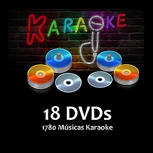 18 DVDs - 1760 Musicas Karaoke Nacionais