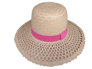 Chapéu de Palha Feminino Moda Praia Com Fita na Copa 10 UNIDADES