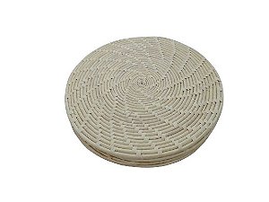 Sousplat de Palha Natural Modelo Ponto Fechado Tamanho 30 cm 06 Unidades