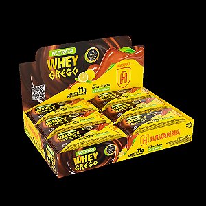 WHEY GREGO BAR SABOR DULCE DE LECHE E LIMÃO SICILIANO HAVANNA DISPLAY C/ 12 BARRAS DE 40G - NUTRATA
