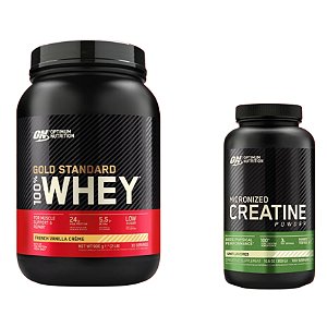 WHEY PROTEIN 100% GOLD STANDARD - 907G + CREATINA 300g - OPTIMUM NUTRITION