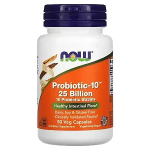 Probiotico Probiotic-10 - 25 Bilhões 50 Caps. - Now Foods
