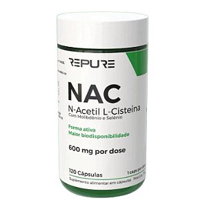 Nac N-acetil L-cisteína 600mg Molibdênio + Selênio 120 Cápsulas
