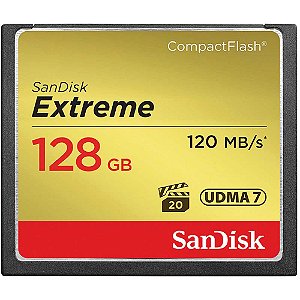 Cartão de Memória SanDisk Compact Flash Extreme 128GB 120 MB/s