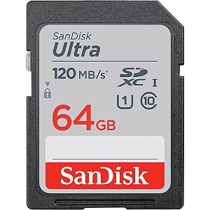 Cartão de Memória SanDisk SDXC Ultra 64GB 120 MB/s