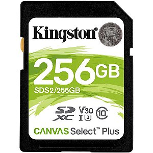 Cartão de Memória Kingston SDXC Canvas Select Plus 256GB 100 MB/s