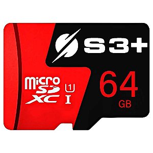 Cartão de Memória S3+ Micro SDXC S3 Plus 64GB 100 MB/s