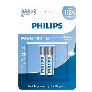 Pilha AAA Philips LR03 Micro 1.5v com 2 Unidades