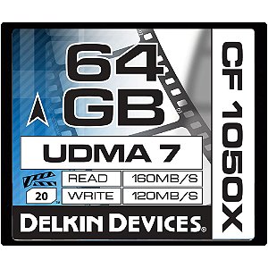 Cartão de Memória Delkin 1050x Compact Flash 64GB 160 MB/s UDMA 7 Cinema Usado