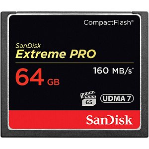Cartão de Memória SanDisk Compact Flash Extreme Pro 64GB 160MB/s