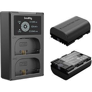 Carregador de Bateria Duplo SmallRig com 2 Baterias Canon LP-E6