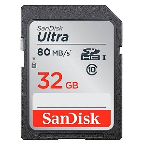 Cartão de Memória SanDisk SDHC Ultra 32GB 80 MB/s