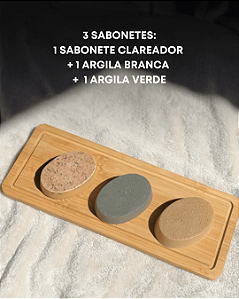 3 SABONETES 60G | CLAREADOR + ARGILA