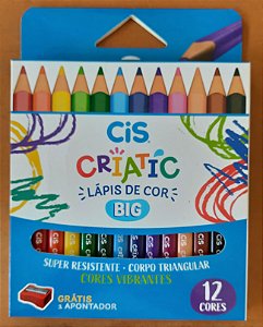 Lápis de cor Big - Cis Criatic + apontador - 12 cores