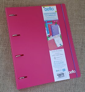 Pasta fichário com 4 argolas Fullcolor - rosa pink - Dello