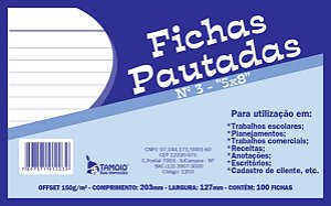 Ficha pautada 5x8 - c/100 - Tamoio