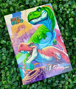 Caderno pequeno brochura (sem espiral) - 96 folhas - Super Dino - Credeal