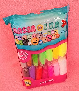 Massa de e.v.a para modelagem -  Make + - 20 cores - 250g - Utiguti