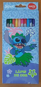 Lápis de cor 12 cores - Stitch - Molin