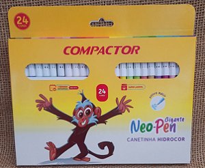 Caneta hidrocor - 24 cores - Neo-Pen - Compactor