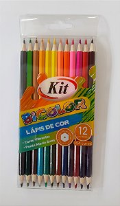 Lápis de cor Bicolor - 12 /24 cores - KIT