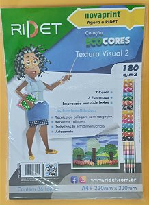 Bloco de folhas Ecocores - Textura Visual 2 - 180g/m2 - A4 - Ridet