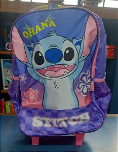 Mochila Stitch com rodinhas (violeta) - Luxcel