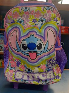 Mochila Stitch com rodinhas (verde) - Luxcel