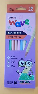 Lápis de cor Tons pastel com 10 cores - WAVE - Bazze