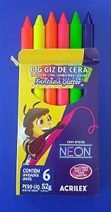 Big giz de cera jumbo c/6 - Neon - Acrilex