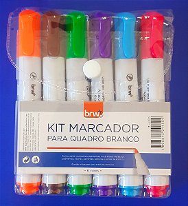Caneta quadro branco c/6 cores - BRW