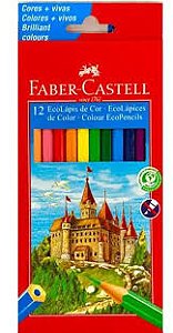 Lápis de cor ecolápis com 12 c/ borracha + apontador+ 2 lápis - Faber-Castell
