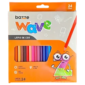 Lápis de cor pequeno com 12 cores - Wave- Bazze