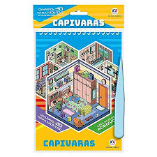 Cenário 3D para montar - Capivaras - Acompanha pinça - Editora Ciranda Cultural