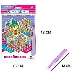 Cenário 3D para montar - Unicórnios - Acompanha pinça - Editora Ciranda Cultural