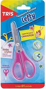 Tesoura escolar Lefty  - 13cm - para canhotos - Tris