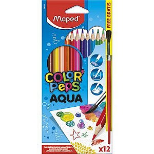 Lápis de cor aquarelável 12 cores + 1 pincel - Maped