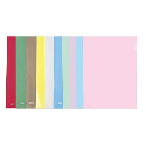 Pasta L plástica - A4 - cores variadas - 310mm x 220mm - Dello
