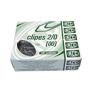 Clipes 2/0 - niquelados - 100 unidades - ACC