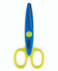 Tesoura de picotar - onda - p/papéis até 90g - ponta redonda - BRW