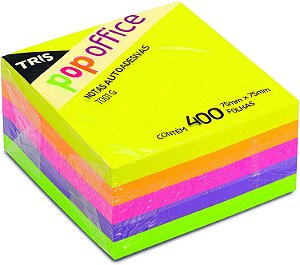 Notas autoadesivas T001G - 75mmx75mm - 5 cores - Pop Office - Tris