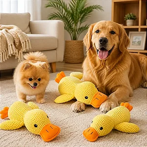 Pelúcia de Pato para Cachorro em Poliéster – G 44 cm