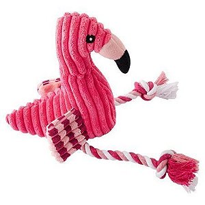 Pelúcia Flamingo com Corda para Cachorro